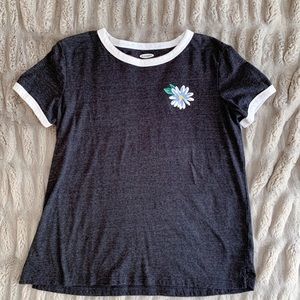 Old Navy heathered gray flower graphic tee